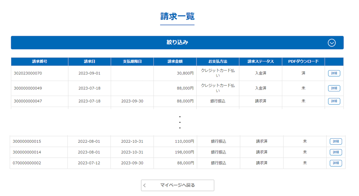請求一覧
